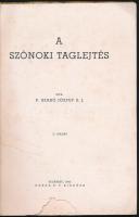 Szabó József: A szónoki taglejtés. Bp., 1942, Korda, 142 p. A borító Márton Lajos munkája. Kiadói pa...