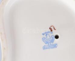 Aquincum integető fiú " fiú macival. Jelzett, m: 14 cm