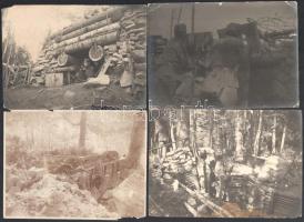 1917 Életképek a román frontról, 8 db fotó, sérülésekkel, 11×16 cm