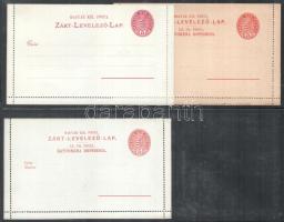 15 klf használatlan díjjegyes zárt levelezőlap, különféle típusok, színek, felíratok / 15 different ...