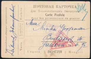 1916 Orosz hadifogoly levelezőlap Budapestre / Russian POW postcard to Budapest