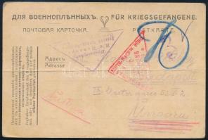 1916 Cenzúrázott hadifogoly levelezőlap/ POW postcard