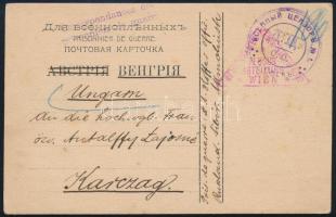 1917 Cenzúrázott hadifogoly levelezőlap a mai Kazahsztán területéről (Akmolinsk / Asztana) Karcagra / POW postcard from the territory of today's Kazakhstan