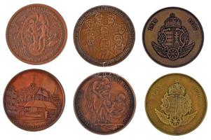 1983-1996. 6db-os bronz emlékérem-tétel, benne: 1983. "A Magyar Éremgyűjtők Egyesülete XIII. Vá...