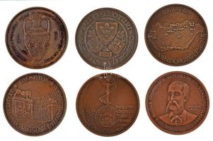 1982-1989. 6db-os "MÉE" bronz emlékérem-tétel, benne: Szolláth György (1927-2009) / Vadász...