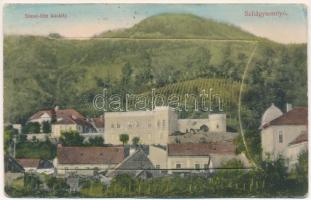 1911 Szilágysomlyó, Simleu Silvaniei; Simai kastély. Heimlich K. kiadása, leporellólap 10 képpel, közte vasútállomás / castle. leporellocard with 10 pictures, including the railway station (EK)