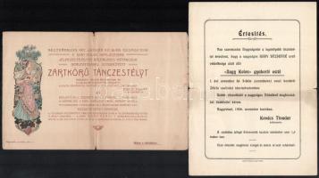 1904-1911 7 db nagyváradi meghívó különböző eseményekre