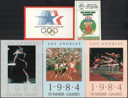 1984 Los Angeles olimpia alkalmából kiadott képeslap sorozat, 10 darabos + az olimpiai térkép