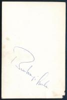 Bodrogi Gyula (1934-) színművész aláírása őt magát ábrázoló kép hátoldalán, kép sarka sérült