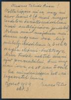 1964 Veres Péter (1897-1970) író által írt levelezőlap
