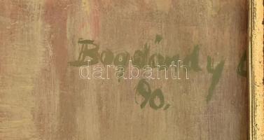 Bogdándy György (1932-): Dáliák. Olaj, farost. Jelzett, hátoldalán címkén feliratozott. 50x37,5 cm. ...