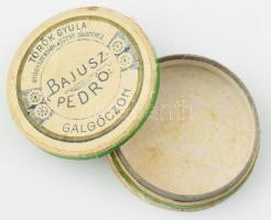 Török gyula Gyógyszertára a Szent Józsefhez Galgócon, bajuszpedrő papírdobozka, d: 4 cm