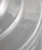 Nagy méretű fém szamovár 50 cm, kis horpadással, hozzá 6 db teás pohár tartó