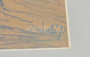 Szántó P jelzéssel: Siratás. Vegyes technika, papír. Dekoratív, üvegezett fakeretben, 19×24,5 cm