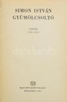 Simon István: Gyümölcsoltó. Versek 1949-1963. (Dedikált!) Bp., 1964, Magvető. Első kiadás. Kiadói egészvászon-kötés, kissé koszos borítóval. Megjelent 6300 példányban. A szerző, Simon István (1926-1975) költő, műfordító, esszéíró, országgyűlési képviselő által Cselényi László részére dedikált példány.