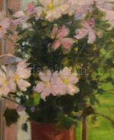 Nagy Lázár jelzéssel, XX. sz. eleje/első fele: Csendélet. Olaj, vászon, 85x57 cm. Hátoldalán MNG bír...