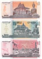 Kambodzsa 2014. 100R + 2022. 200R + 2014. 500R T:UNC
Cambodia 2014. 100 Riels + 2022. 200 Riels + 2...