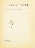 Konyhaművészet. Rákóczi János receptjei. Bp., 1964, Minerva. Foltos egészvászon-kötésben, sérült, szakadt gerincű kötéssel.