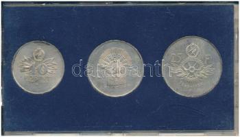 1956. 10Ft + 20Ft + 25Ft Ag "10 éves a Forint (Jó Forint sor)", eredeti, kissé sérült műan...