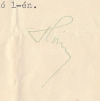 1939 Hóman Bálint (1885-1951) vallás- és közoktatásügyi miniszter autográf aláírása gépelt kinevezés...