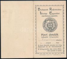 cca 1924 A Budapesti Református Ifjúsági Egyesület Cserkészcsapat havi járulék befizetési könyvecskéje, szép állapotban