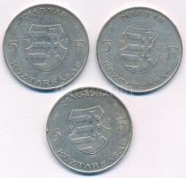 1947. 5Ft Ag "Kossuth" (3x) T:XF,VF kis ph. + karc
Adamo F8.1