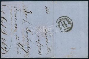 1860 15kr II. levélen / on cover, kék / blue "TEMESVÁR" - Hermanstadt
