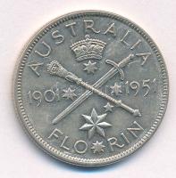 Ausztrália 1951. 1Fl Ag "50 éves jubileum" T:XF
Australia 1951. 1 Florin Ag "50th ye...