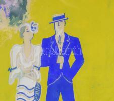 1934 Lila akác c. film plakátterve. Tempera, ceruza, papír, lap alján Ágay Irén (1913-1950) színészn...