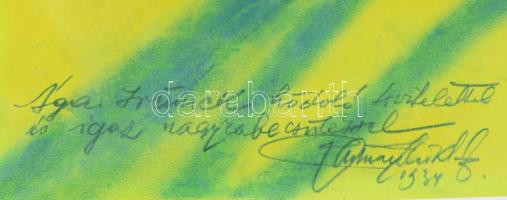 1934 Lila akác c. film plakátterve. Tempera, ceruza, papír, lap alján Ágay Irén (1913-1950) színészn...