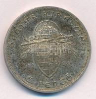 1938. 5P Ag "Szent István" T:AU patina Adamo P8.1