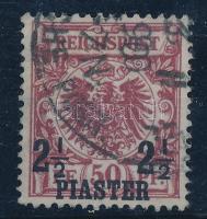 Német posta Törökországban 1889 2 1/2 Pia / 50Pf Mi 10 a (Mi EUR 550.-) Jäschke BPP vizsgálójellel