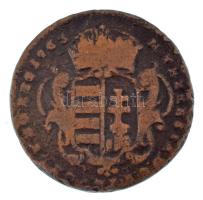 1763. rézdénár "Mária Terézia" T:F Hungary 1763. Denar Cu "Maria Theresia" T:F