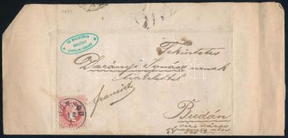 1871 5kr levélen Darányi Ignácnak címezve, tartalommal / on cover with content, kék / blue DÖMSÖD - Buda