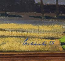 Prohászka József (1886-1964): Kecskeméti utcarészlet, 1956. Olaj, vászon. Jelzett. Hátoldalán alföld...