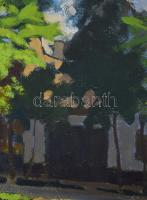 Prohászka József (1886-1964): Kecskeméti utcarészlet, 1956. Olaj, vászon. Jelzett. Hátoldalán alföld...