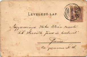 1900 Kaposvár, látkép, vasútállomás, városi villanytelep, vonat. Kéthelyi kiadása (fl)