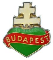 DN "Budapest" műgyantás fém jelvény kettőskereszttel T:UNC