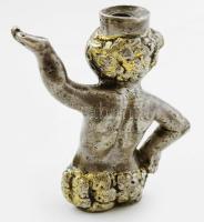 Ezüst (Ag) puttó figura. Aranyozott ezüst öntvény Augsburg XVIII. sz.? 52 g 6 cm