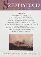 2016 Székelyföld kulturális folyóirat 1916-2016. XX. évf. 8.sz. Főszerk.: Lövétei Lázár László. A tartalomból: Mihályi János: Feljegyzések az 1916. évi román betörésről; Garda Dezső: Az 1916. augusztus 27-i román katonai támadás és Gyergyó; Benkő Levente: Balázs Béla feljegyzései az 1916. évi menekülésről és következményeiről stb. Csíkszereda, 2016. Kiadja Hargita Megye Tanácsa. Kiadói papírkötésben.