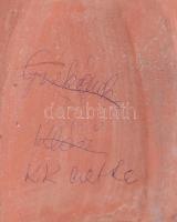 Gömbös László (1926-) Ülő akt. Festett terrakotta jelzett, hibátlan, 21x29 cm