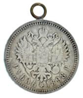 Orosz Birodalom 1898. 1R Ag "II. Miklós" T:F füllel Russian Empire 1898. 1 Rouble Ag "...