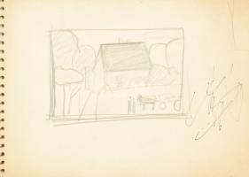 D. Borbély Gizella (1920-198?): Vázlatfüzet razokkal, feljegyzéssekkel, saját versekkel, 1971. Egyes...