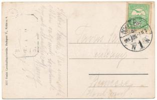 1915 Érsekújvár, Nové Zámky; Vasútállomás, zenekar. Vasúti levelezőlapárusítás 3677. / railway stati...