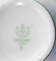 Hollóházi Ferencváros, Fradi, FTC, 6 db mokkás csésze, aljjal és fedővel! Össz 18 db. Mindegyiken cí...