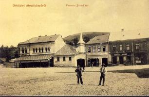 Abrudbánya Franz Joseph square with pharmacy and the shop of József Keller
