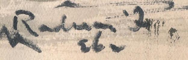 Radnai József (1896-1963): Aratás. Tus, papír, jelzett. 17x22,5 cm