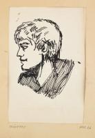 Olvashatatlan jelzéssel: 9 db tanulmányrajz (női akt, fiatal lány, leányfej stb.). 1960-as évek köze...