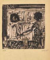 Olvashatatlan jelzéssel: 9 db tanulmányrajz (női akt, fiatal lány, leányfej stb.). 1960-as évek köze...