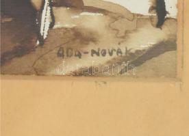 Aba Novák jelzéssel: Ülő férfi . Akvarell, papír. Jelzett. üvegezett keretben 19x12 cm